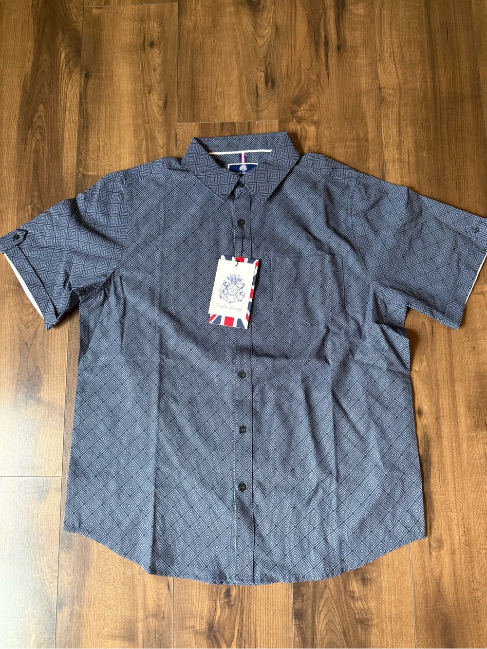 Men's English Laundry Short-Sleeve  Button-Up Shirt - Blue